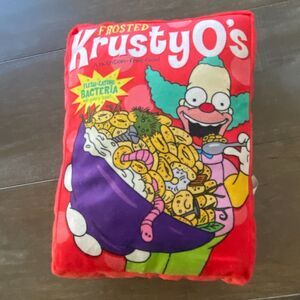 Frosted Krusty O's The Simpsons Multicolor Printed Soft Plush Stuffed Pillow